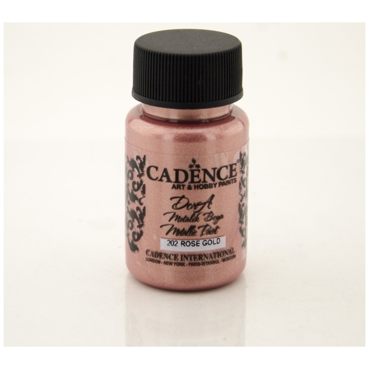 202-rose-gold-dora-metalik-boya CADENCE ΑΚΡΥΛΙΚΌ ΧΡΏΜΑ METALLIC DORA 50 ML. - ΡΟΖ ΧΡΥΣΌ 202 - Εικόνα 1