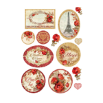 STAMPERIA ΚΌΚΚΙΝΑ ΤΡΙΑΝΤΆΦΥΛΛΑ ΚΑΙ ΚΟΡΝΊΖΕΣ DECOUPAGE ΧΑΡΤΊ A4- DFSA4137