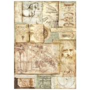 STAMPERIA LEONARDO ARTWORKS DECOUPAGE PAPER A3 - DFSA3046