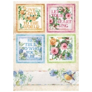 STAMPERIA FLOWERS FOR YOU DECOUPAGE PAPER A4 - DFSA4418