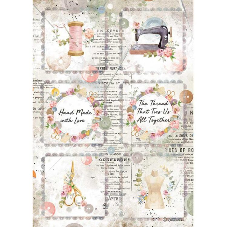 DFSA4568 STAMPERIA THREADS DECOUPAGE ΡΙΖΌΧΑΡΤΟ A4 - DFSA4568 - Εικόνα 1