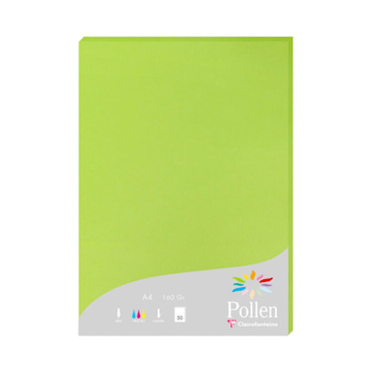 pollen_green4 CLAIREFONTAINE ΧΑΡΤΊ A4 210 G - ΈΝΤΟΝΟ ΠΡΆΣΙΝΟ - Εικόνα 1