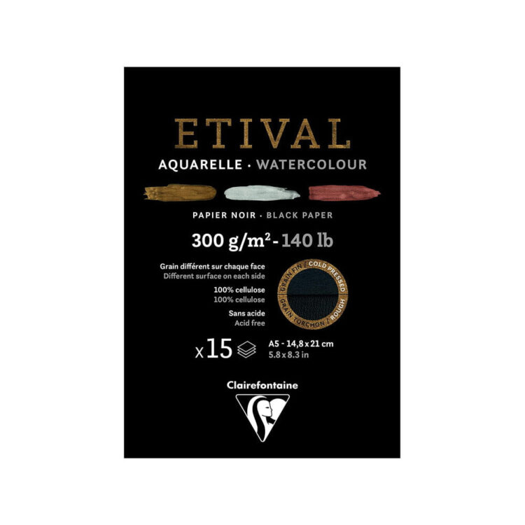 975319 CLAIREFONTAINE SKETCHBOOK ETIVAL ΜΑΥΡΟ Α3, 300 G 15 Λ - Εικόνα 1