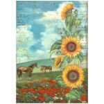STAMPERIA SUNFLOWER ART DECOUPAGE ΧΑΡΤΊ 6ΤΜΧ. Α4 DFSA4XSF - Εικόνα 2