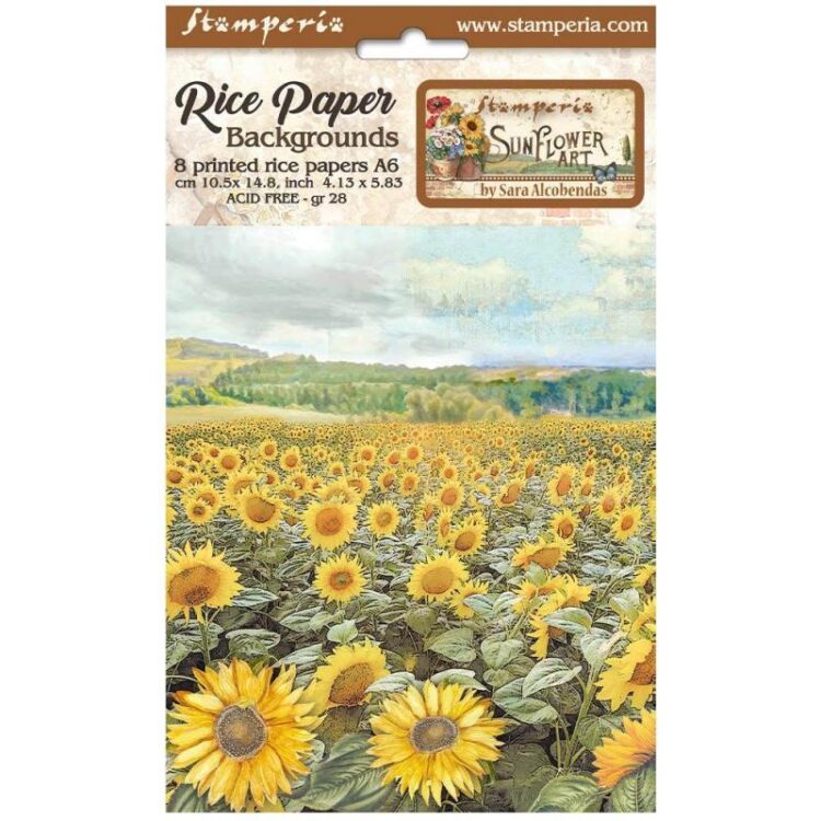 full_DFSAK6004_1 STAMPERIA SUNFLOWER ART DECOUPAGE ΧΑΡΤΊ 8ΤΜΧ. A6 DFSAK6004 - Εικόνα 1