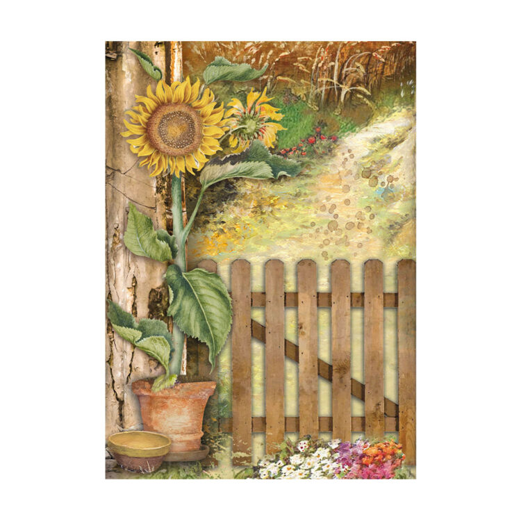 STAMPERIA SUNFLOWER ART DECOUPAGE ΧΑΡΤΊ 8ΤΜΧ. A6 DFSAK6004 - Εικόνα 3