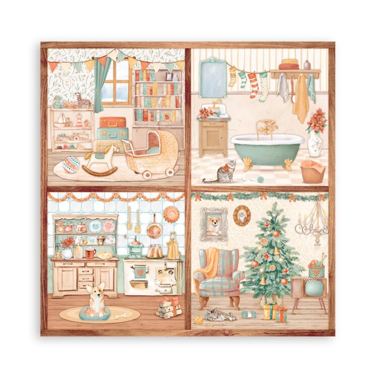 ΧΡΙΣΤΟΥΓΕΝΝΙΆΤΙΚΟ ΜΠΛΟΚ ΣΧΕΔΙΑΣΤΏΝ STAMPERIA 20.3/20.3 CM - SBBS89 - Εικόνα 19