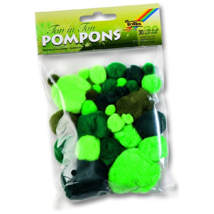 050394 FOLIA POMPOMS ΓΙΑ ΔΙΑΚΌΣΜΗΣΗ 30 ΤΜΧ ΠΡΆΣΙΝΟ - Εικόνα 1