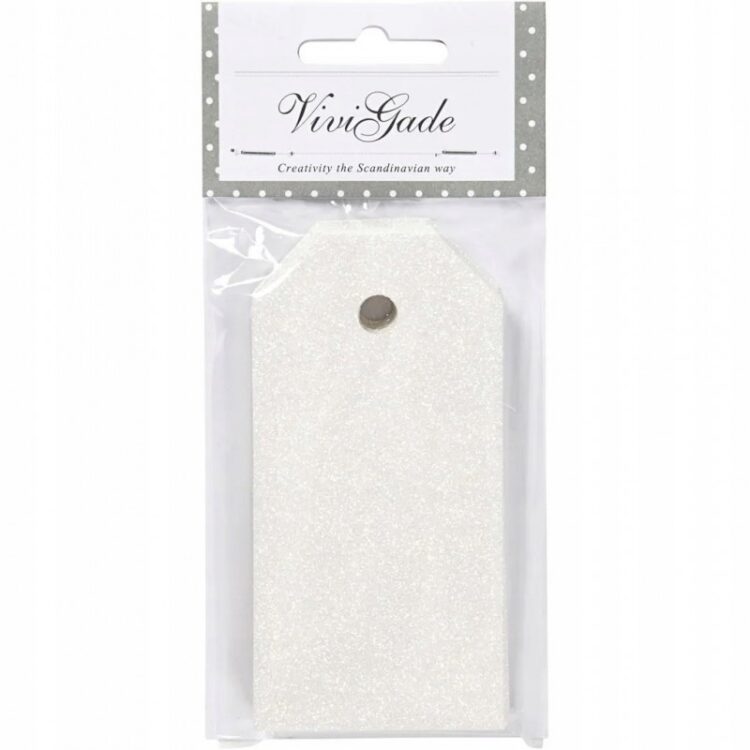 5712854144308 CREATIV GLITTER ΕΤΙΚΈΤΕΣ 15ΤΜΧ. 5/10CM ΛΕΥΚΌ - 51001 - Εικόνα 1