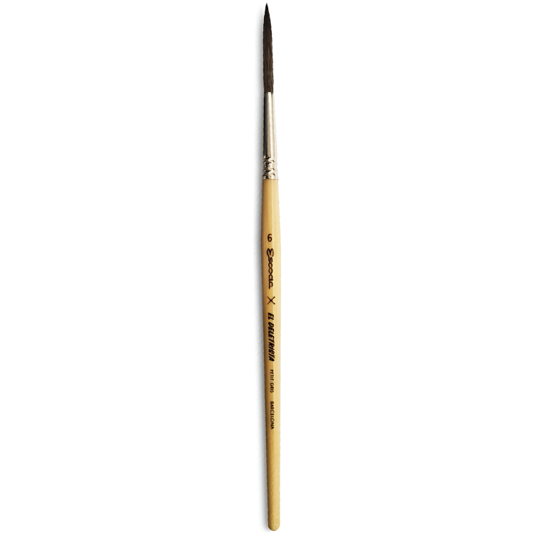 6524 number 6 ESCODA BRUSH EL DELETRISTA ΣΚΊΟΥΡΟΣ ΣΤΡΟΓΓΥΛΌΣ 6524 No6 - Εικόνα 1