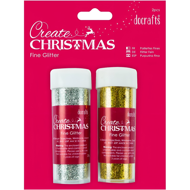 PMA 401902.jpg DOCRAFTS GLITTER ΨΙΛΟ 2X25 G ΧΡΥΣΌ ΚΑΙ ΑΣΉΜΙ - PMA 401902 - Εικόνα 1