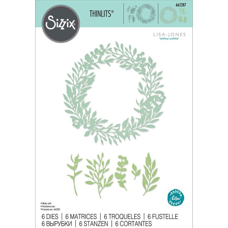 665287 SIZZIX THINLITS CUT DIES - ΣΤΕΦΆΝΙ ΆΓΡΙΩΝ ΦΎΛΛΩΝ - Εικόνα 1