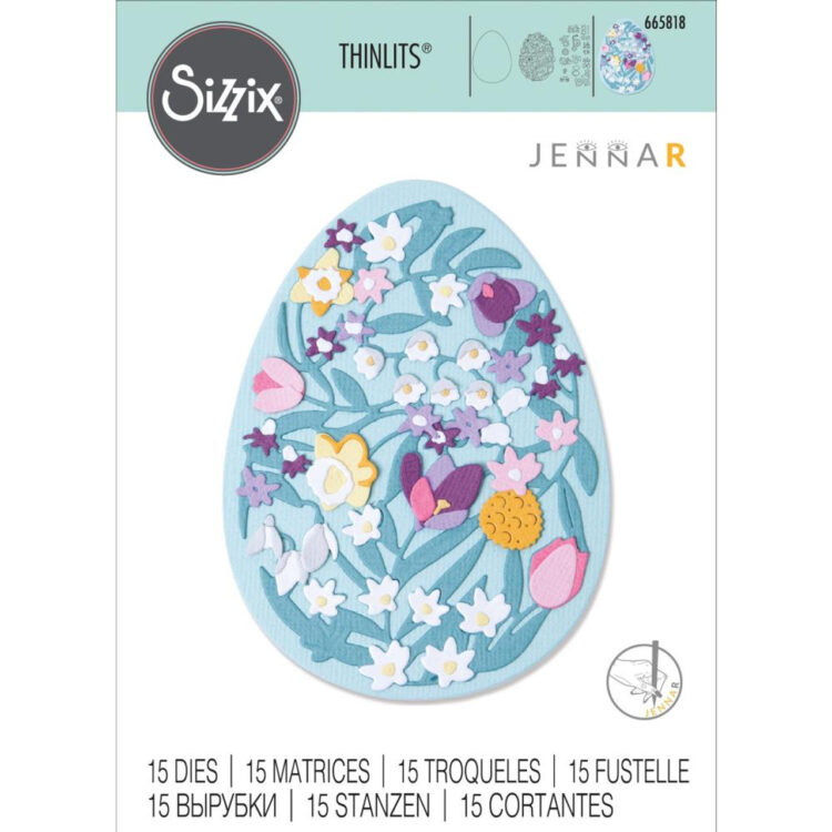 SIZZIX CUT DIES - ΠΕΡΊΠΛΟΚΟ FLORAL ΠΑΣΧΑΛΙΝΌ ΑΥΓΌ - Εικόνα 1