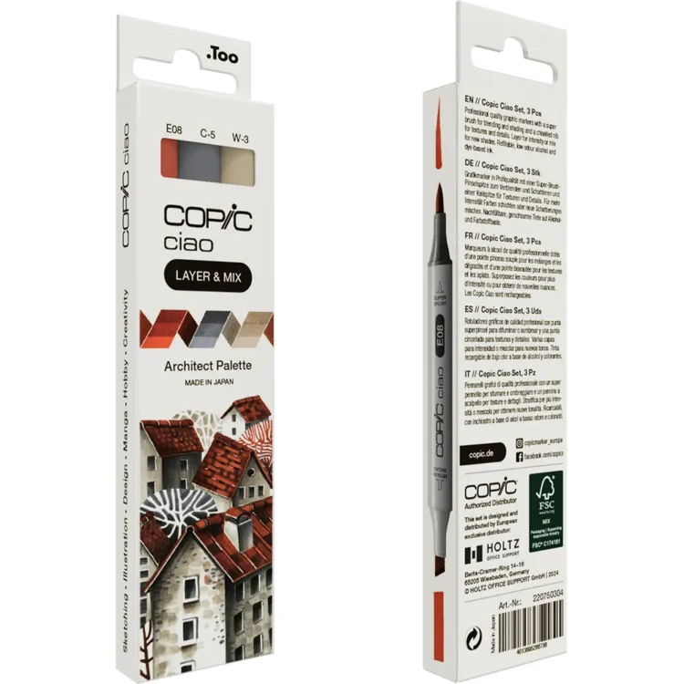 ΣΕΤ COPIC CIAO - ΠΑΛΈΤΑ ΑΡΧΙΤΕΚΤΌΝΩΝ 3 ΧΡΩΜΆΤΩΝ - Εικόνα 2