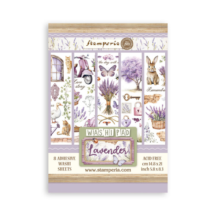 thumb_SBW07_1 STAMPERIA LAVENDER WASHI PAD 8 ΦΥΛΛΑ A5 -SBW07 - Εικόνα 1