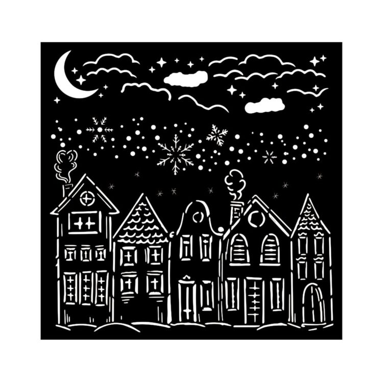 KSTDQ110 STAMPERIA CHRISTMAS MEDIA STENCIL PATTERN 18X18 CM KSTDQ-110 - Εικόνα 1