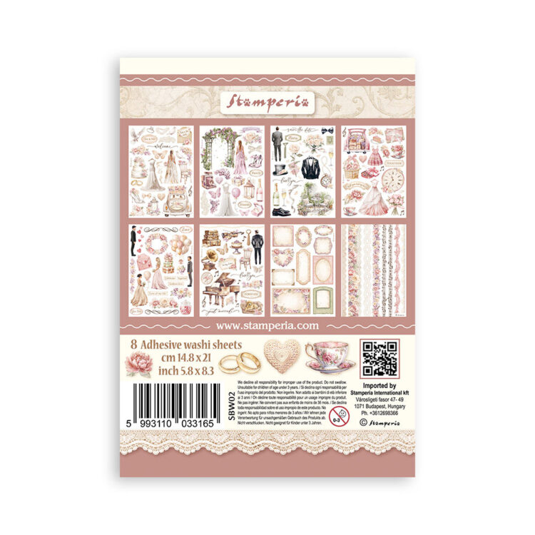 STAMPERIA ROMANCE FOREVER WASHI PAD 8 ΦΎΛΛΑ A5 -SBW02 - Εικόνα 10