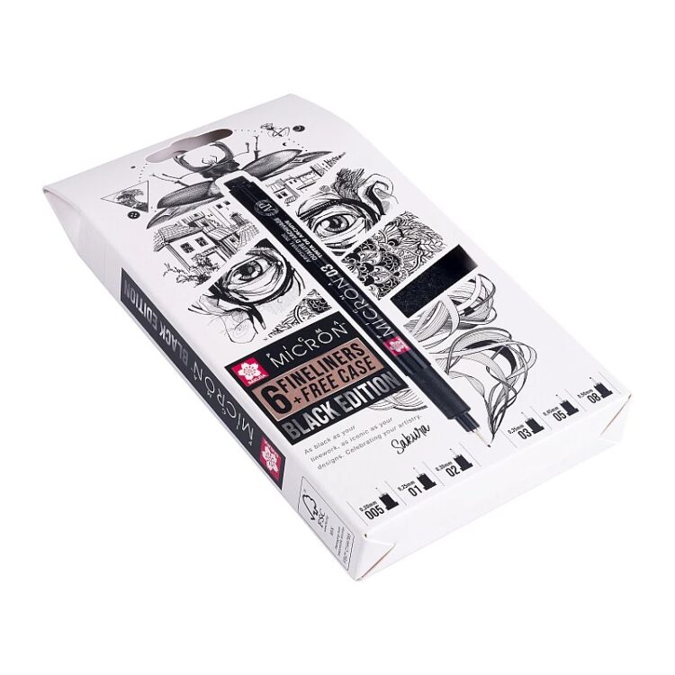 SAKURA PIGMA MICRON 6 FINELINERS ТЪНКОПИСЦИ ΜΑΎΡΟ - POXSDKB6 - Εικόνα 2