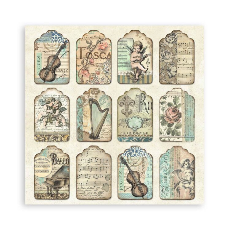 ΜΠΛΟΚ ΧΑΡΤΙΟΎ STAMPERIA MUSIC 20.3/20.3 CM - SBBS118 - Εικόνα 8