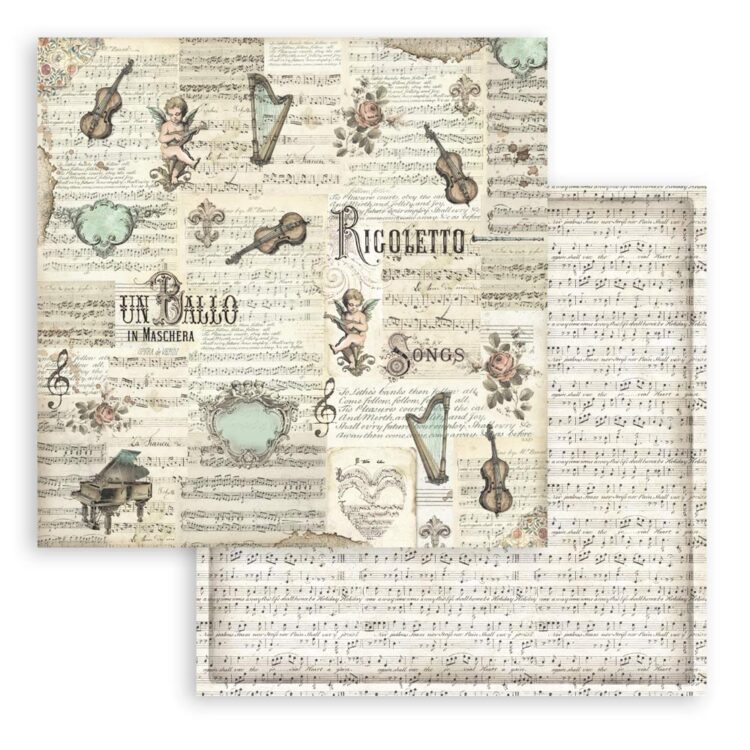 ΜΠΛΟΚ ΧΑΡΤΙΟΎ STAMPERIA MUSIC 20.3/20.3 CM - SBBS118 - Εικόνα 6