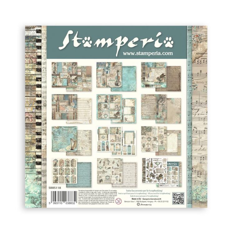 ΜΠΛΟΚ ΧΑΡΤΙΟΎ STAMPERIA MUSIC 20.3/20.3 CM - SBBS118 - Εικόνα 34