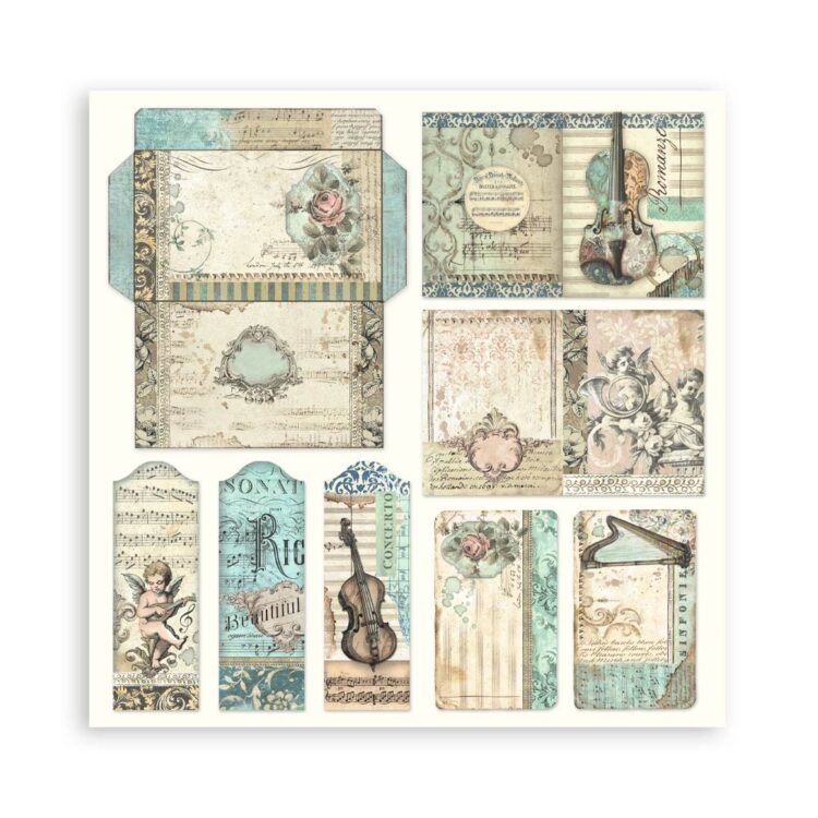 ΜΠΛΟΚ ΧΑΡΤΙΟΎ STAMPERIA MUSIC 20.3/20.3 CM - SBBS118 - Εικόνα 14
