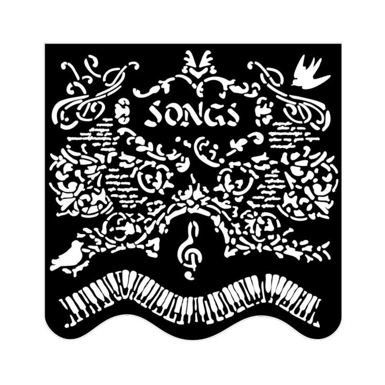 full_KSTDQ119_1 ΠΡΌΤΥΠΟ ΣΤΈΝΣΙΛ STAMPERIA MUSIC MEDIA 18 X 18 CM - KSTDQ119 - Εικόνα 1