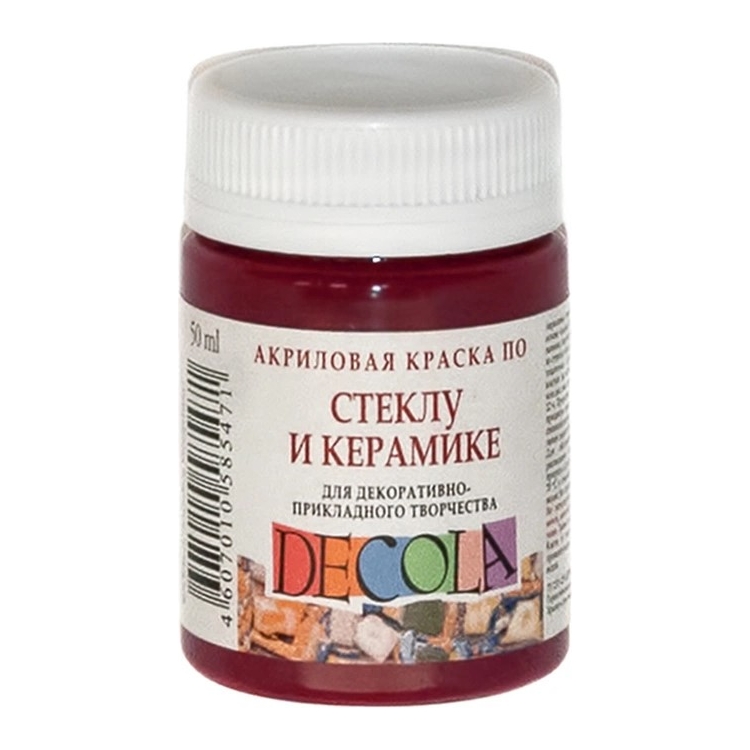 DECOLA ΑΚΡΥΛΙΚΌ ΧΡΏΜΑ ΓΙΑ ΓΥΑΛΊ ΚΑΙ ΚΕΡΑΜΙΚΆ 50 ML - CARMINE - Εικόνα 1