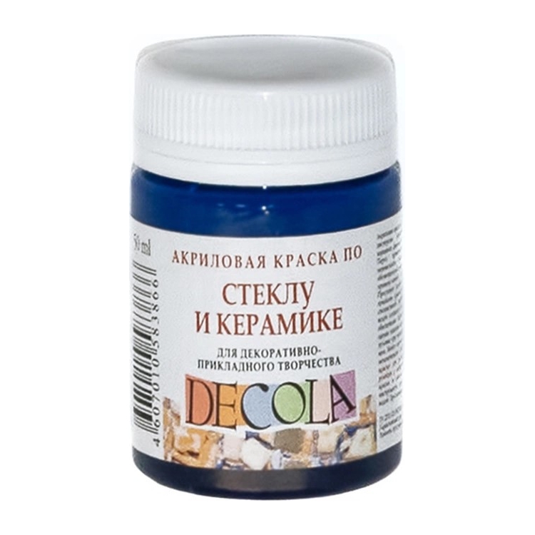 DECOLA ΑΚΡΥΛΙΚΌ ΧΡΏΜΑ ΓΙΑ ΓΥΑΛΊ ΚΑΙ ΚΕΡΑΜΙΚΆ 50 ML - ΜΠΛΕ ΣΚΟΎΡΟ - Εικόνα 1