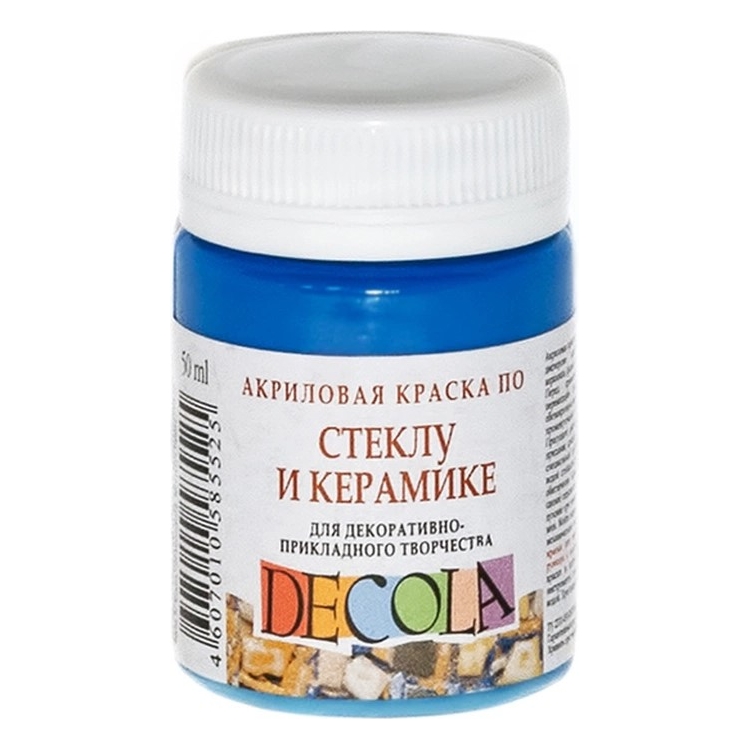 408520 DECOLA ΑΚΡΥΛΙΚΌ ΧΡΏΜΑ ΓΙΑ ΓΥΑΛΊ ΚΑΙ ΚΕΡΑΜΙΚΆ 50 ML - BLUE LIGHT - Εικόνα 1