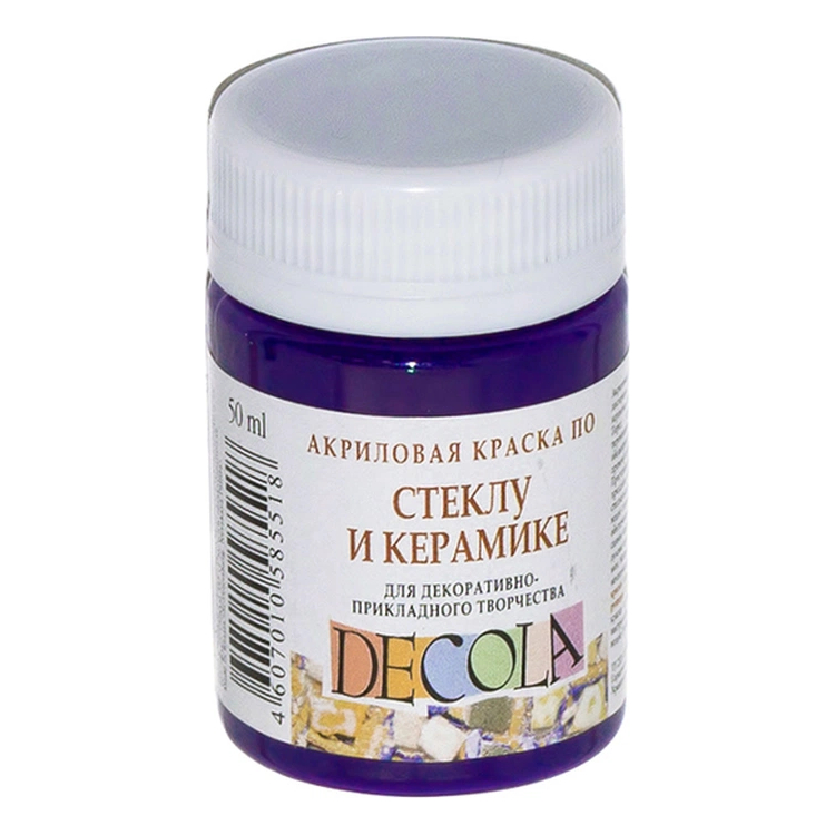 408606 DECOLA ΑΚΡΥΛΙΚΌ ΧΡΏΜΑ ΓΙΑ ΓΥΑΛΊ ΚΑΙ ΚΕΡΑΜΙΚΆ 50ML-VIOLET ΣΚΟΎΡΟ - Εικόνα 1