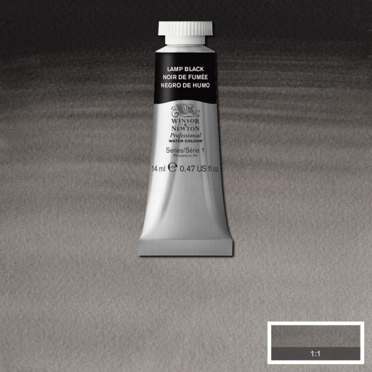 W&N WATERCOLOR PAINT PROFESSIONAL 14 ML - ΦΩΤΙΣΤΙΚΟ ΜΑΥΡΟ - Εικόνα 1