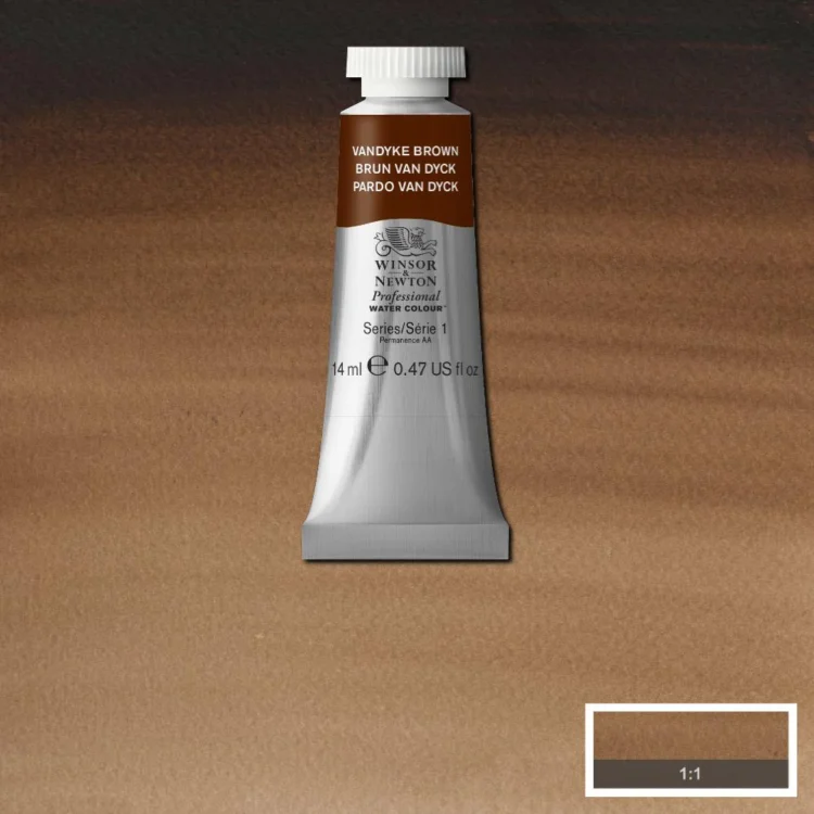 015676 W&N ΒΑΦΉ ΑΚΟΥΑΡΈΛΑΣ PROFESSIONAL 14 ML. - ΒΑΝΤΆΙΚ ΜΠΡΆΟΥΝ - Εικόνα 1