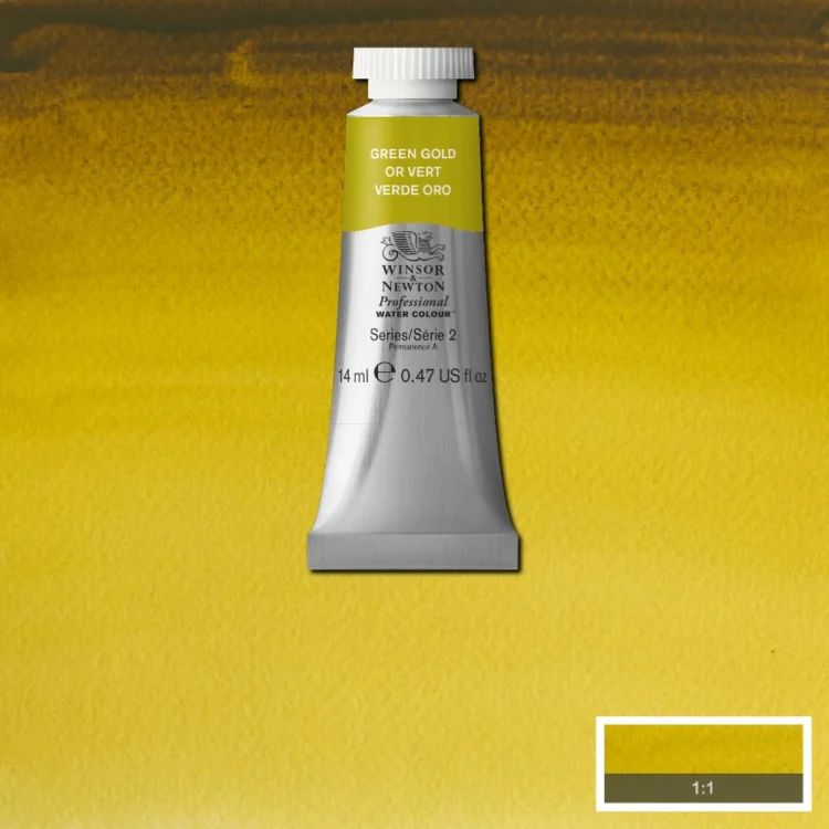 884505 W&N ΒΑΦΉ ΑΚΟΥΑΡΈΛΑΣ PROFESSIONAL 14 ML - ΠΡΆΣΙΝΟ ΧΡΥΣΌ - Εικόνα 1