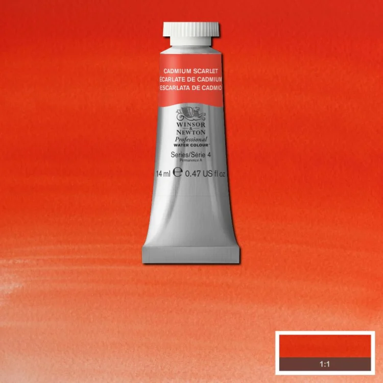 884510 W&N ΒΑΦΉ ΑΚΟΥΑΡΈΛΑΣ PROFESSIONAL 14 ML - CADMIUM SCARLET - Εικόνα 1