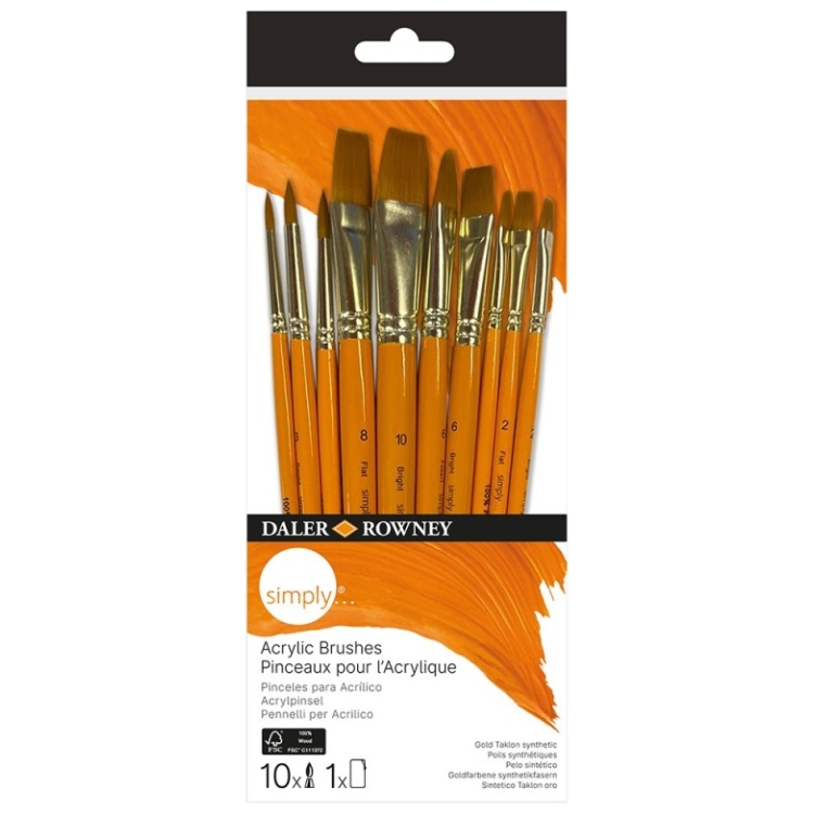 DALER ROWNEY ΠΙΝΈΛΑ ΣΥΝΘΕΤΙΚΆ ΣΕΤ 10 ΤΜΧ. - 216 620 110 - Εικόνα 1