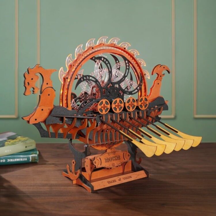 ROBOTIME 3D ΞΎΛΙΝΟ ΠΑΖΛ VIKING DRAGON SHIP 229 ΤΕΜΆΧΙΑ LK802 - Εικόνα 10