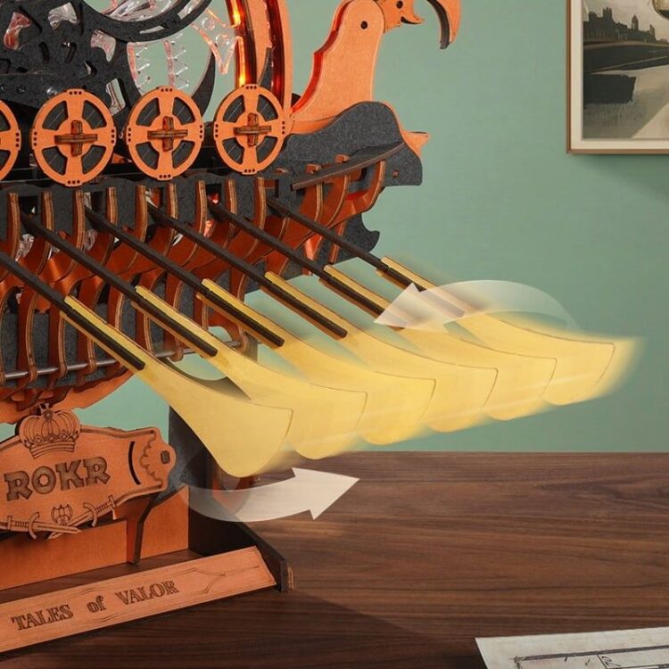 ROBOTIME 3D ΞΎΛΙΝΟ ΠΑΖΛ VIKING DRAGON SHIP 229 ΤΕΜΆΧΙΑ LK802 - Εικόνα 9