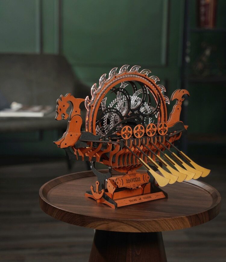 ROBOTIME 3D ΞΎΛΙΝΟ ΠΑΖΛ VIKING DRAGON SHIP 229 ΤΕΜΆΧΙΑ LK802 - Εικόνα 8