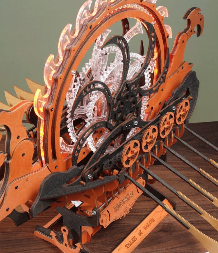 ROBOTIME 3D ΞΎΛΙΝΟ ΠΑΖΛ VIKING DRAGON SHIP 229 ΤΕΜΆΧΙΑ LK802 - Εικόνα 7