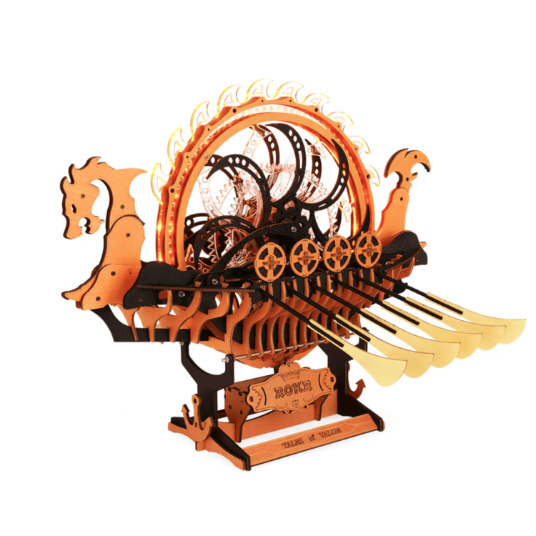 802004 ROBOTIME 3D ΞΎΛΙΝΟ ΠΑΖΛ VIKING DRAGON SHIP 229 ΤΕΜΆΧΙΑ LK802 - Εικόνα 1